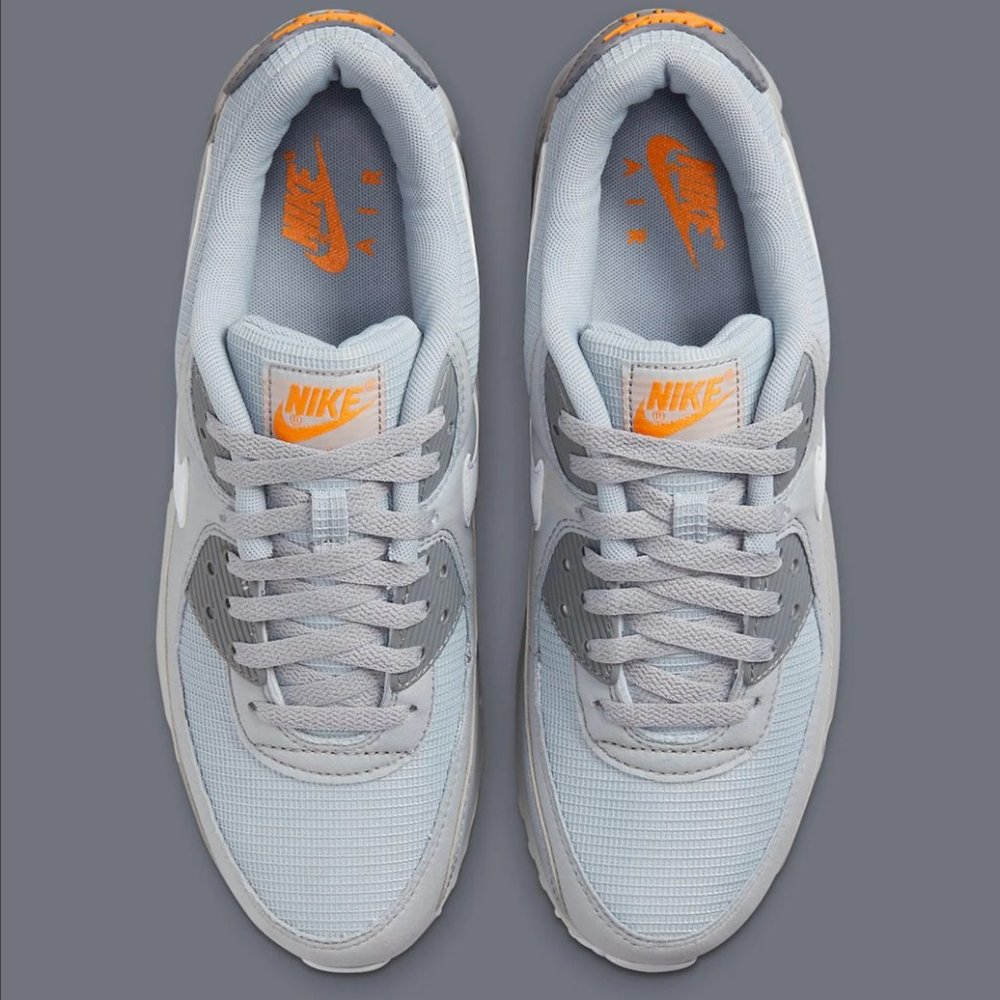 Nike Air Max 90 Grey and Orange sneakers, Men's size 8/women's 9.5